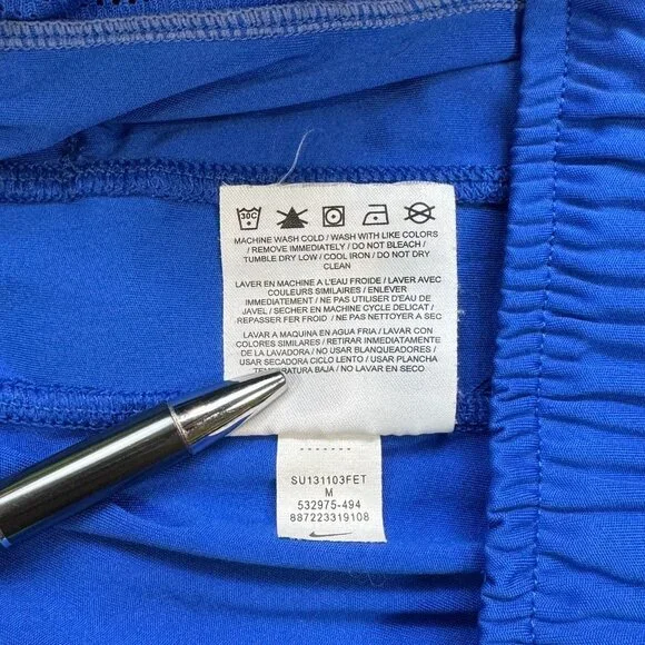 Nike Dri Fit Mens Blue Basketball Shorts Elastic Waist Inner Drawstring Size M - Picture 13 of 13